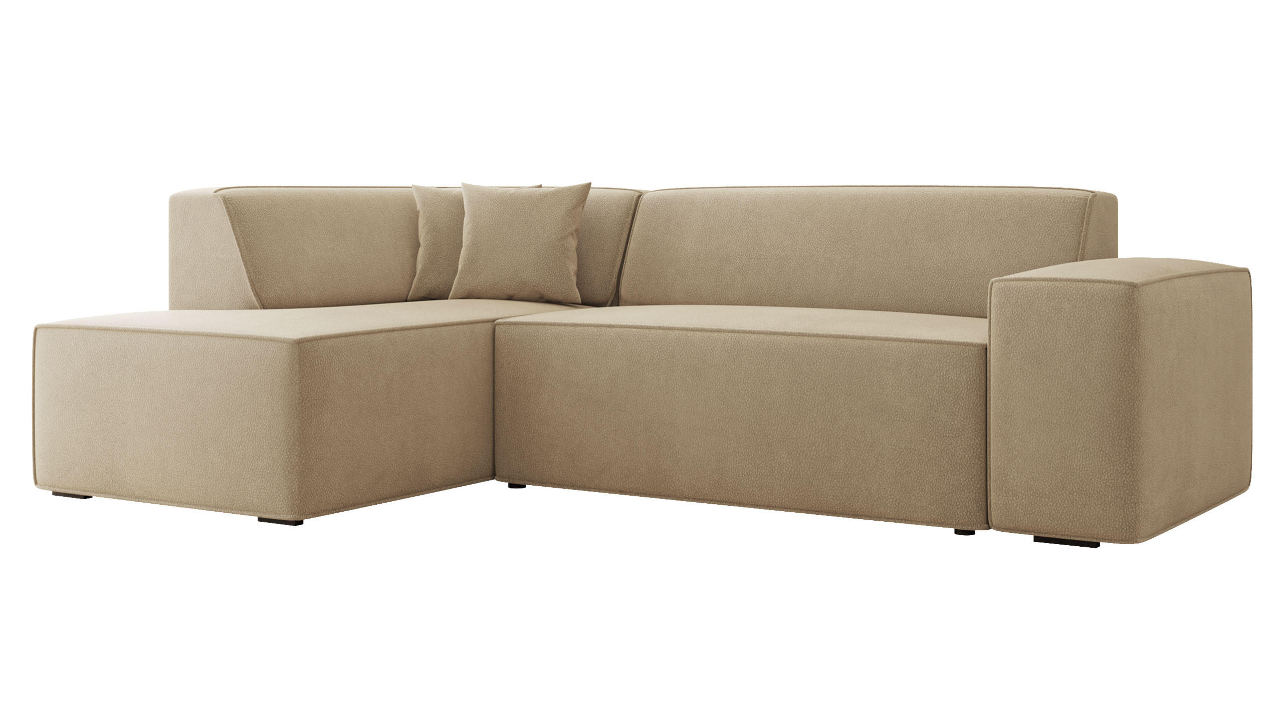 ECKSOFA Lordin Premium, Seite: Links - Beige, Holz/Textil (267/205cm) - MIRJAN24