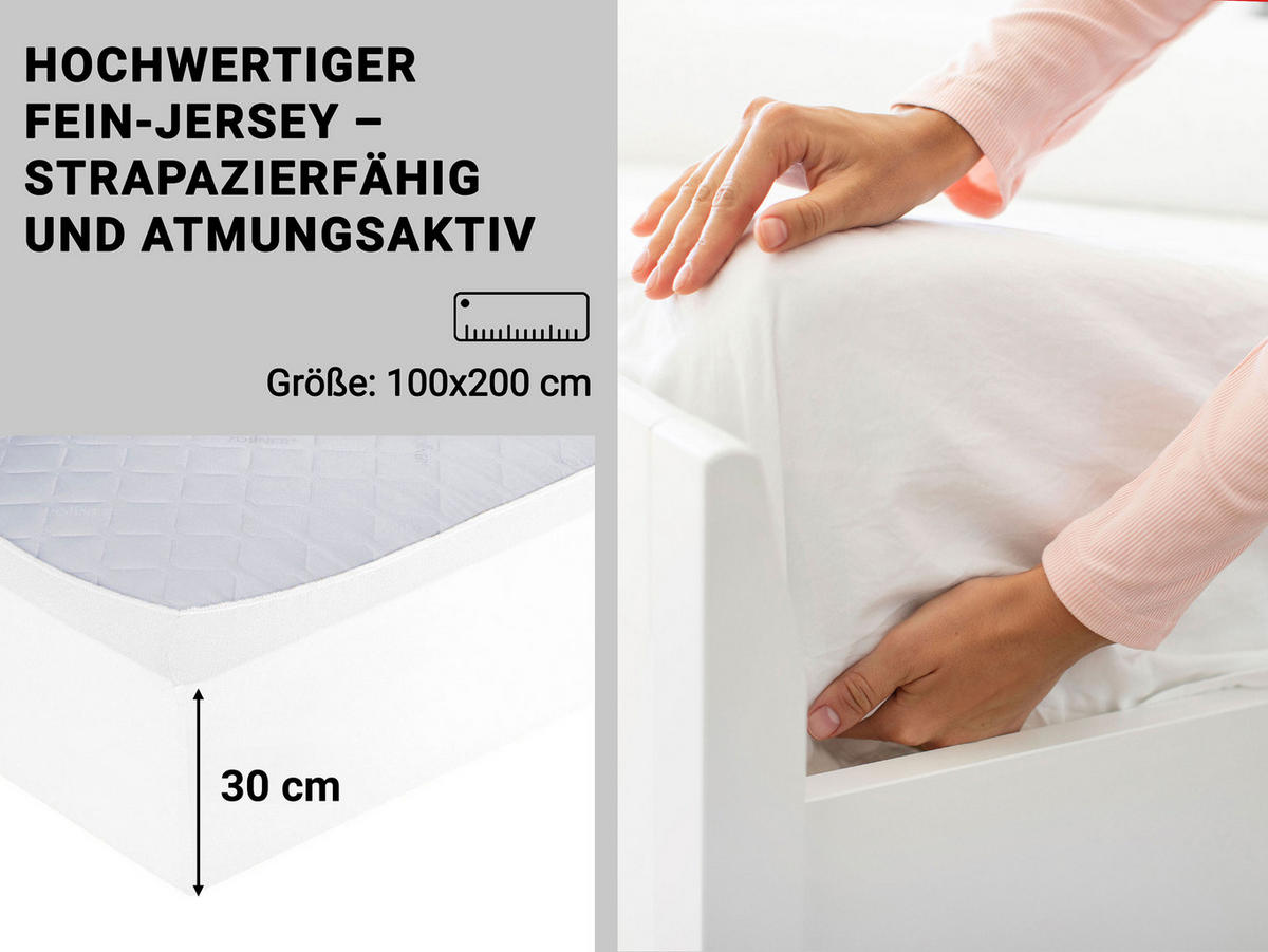 SPANNBETTLAKEN, 100x200 cm, 80% Baumwolle, 20% Polyester - Weiß, Naturmaterialien (100/200cm) - Zollner