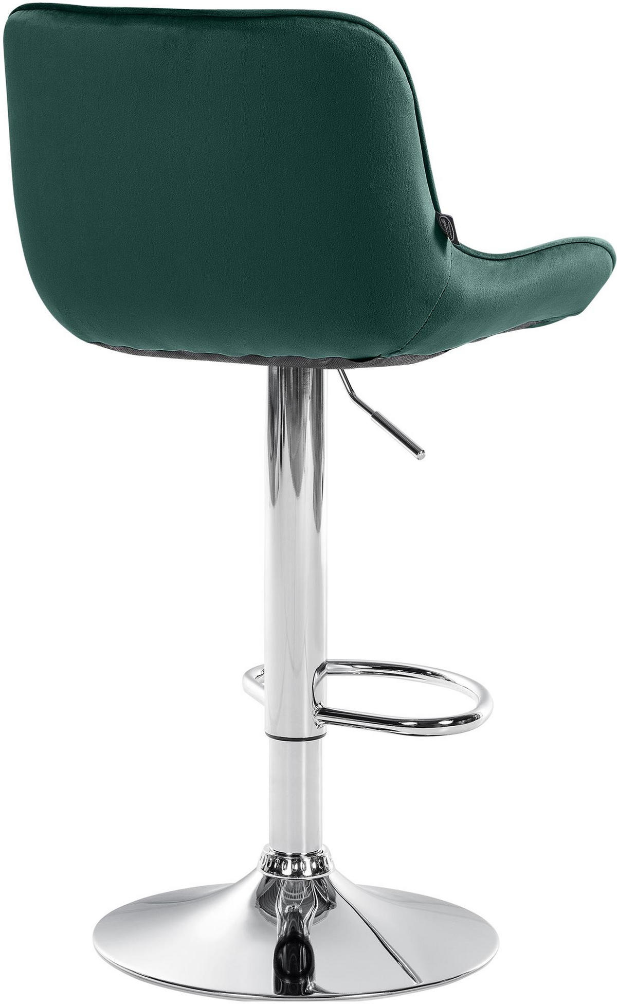 BARHOCKER 2er Set Samt grün - Chromfarben/Grün, Textil/Metall (49/85/51cm) - CLP