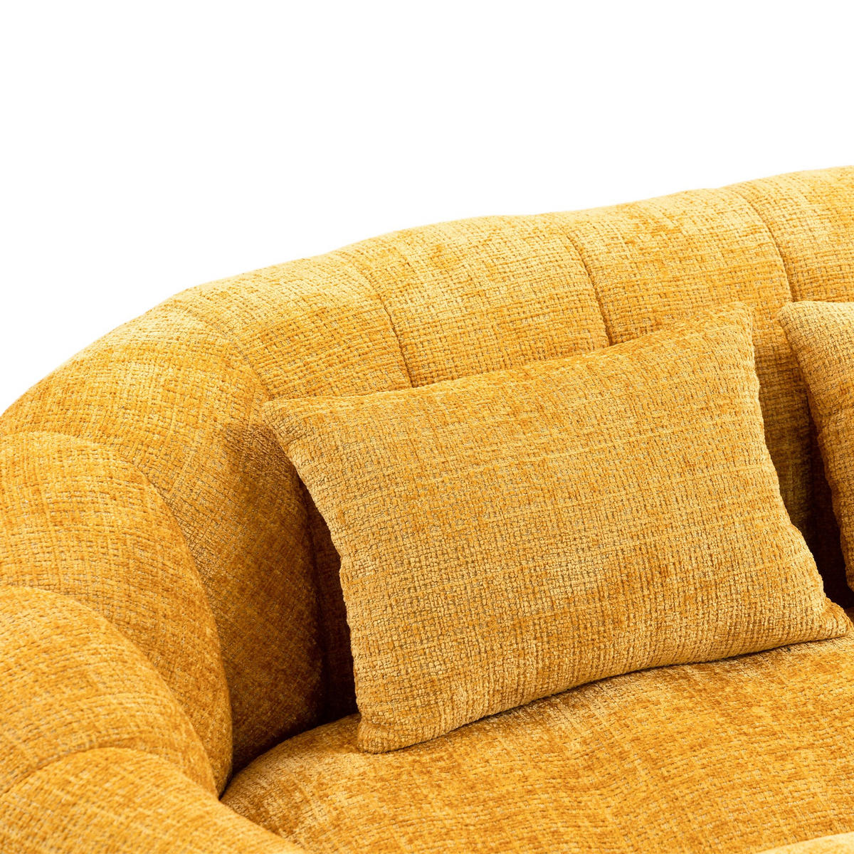 SITZSACK Chenille, Sofa mit 2 Kopfkissen,XXL Lounge-Sofa,Gelb - Gelb, Textil (145/63/95cm) - LVHOM