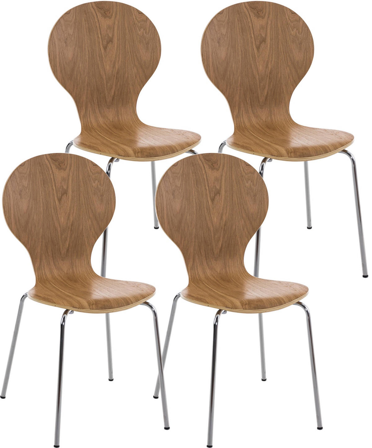 BESUCHERSTUHL Ede - 2er Set eiche - Braun, Metall (43/86/45cm) - TPFLiving