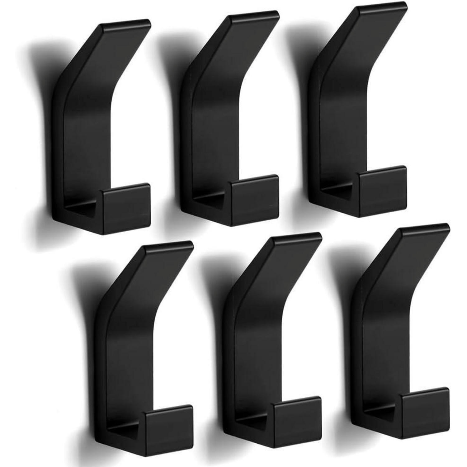 HANDTUCHHAKEN 6-teiliges Set Aluminium Schwarz - Schwarz, Metall (2.8/2/7cm)