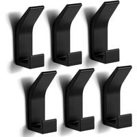 HANDTUCHHAKEN 6-teiliges Set Aluminium Schwarz - Schwarz, Metall (2.8/2/7cm)
