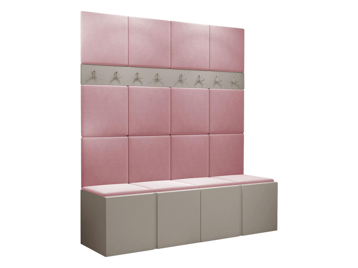 GARDEROBEN-SET Orion V - Kaschmir/Rosa, Holzwerkstoff/Kunststoff (168/186/46cm) - MIRJAN24