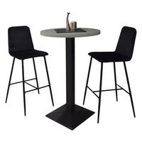 TRESENTISCH rund Eleanore 70 cm schwarz matt/Pinie green matt lack - Grün, Metall (70/70/106cm) - 58aufmkessel