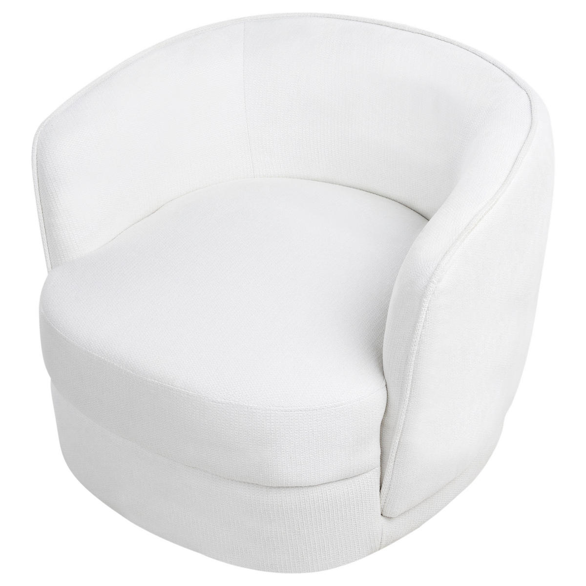 DREHSESSEL Cremeweiß Andalen - Weiß, Textil (85/74/79cm) - Beliani