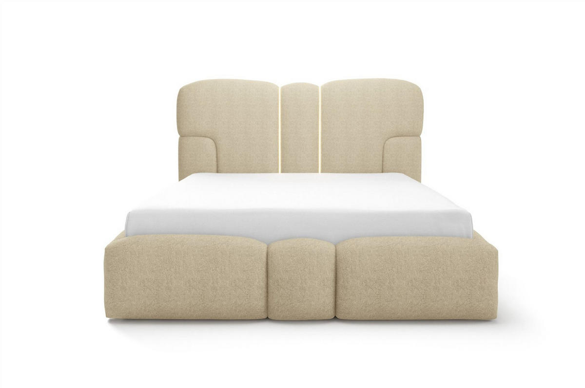 POLSTERBETT Jordan - Beige, Holzwerkstoff/Textil (120/200cm) - Fun Möbel