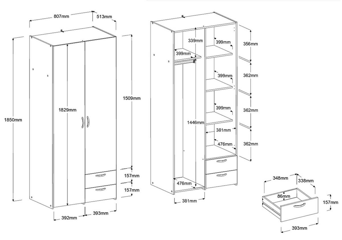 KINDERZIMMER-SET 2-teilig Eiche Jackson, schwarz, Jugendzimmer mit Stauraumbett - Eichefarben/Silberfarben, Holzwerkstoff/Kunststoff (203/185/135cm) - Parisot Meuble