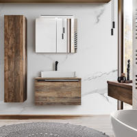 BADMÖBEL-SET 6-TLG. Puebla-56 - Braun, Holzwerkstoff (130/200/46cm) - Lomado