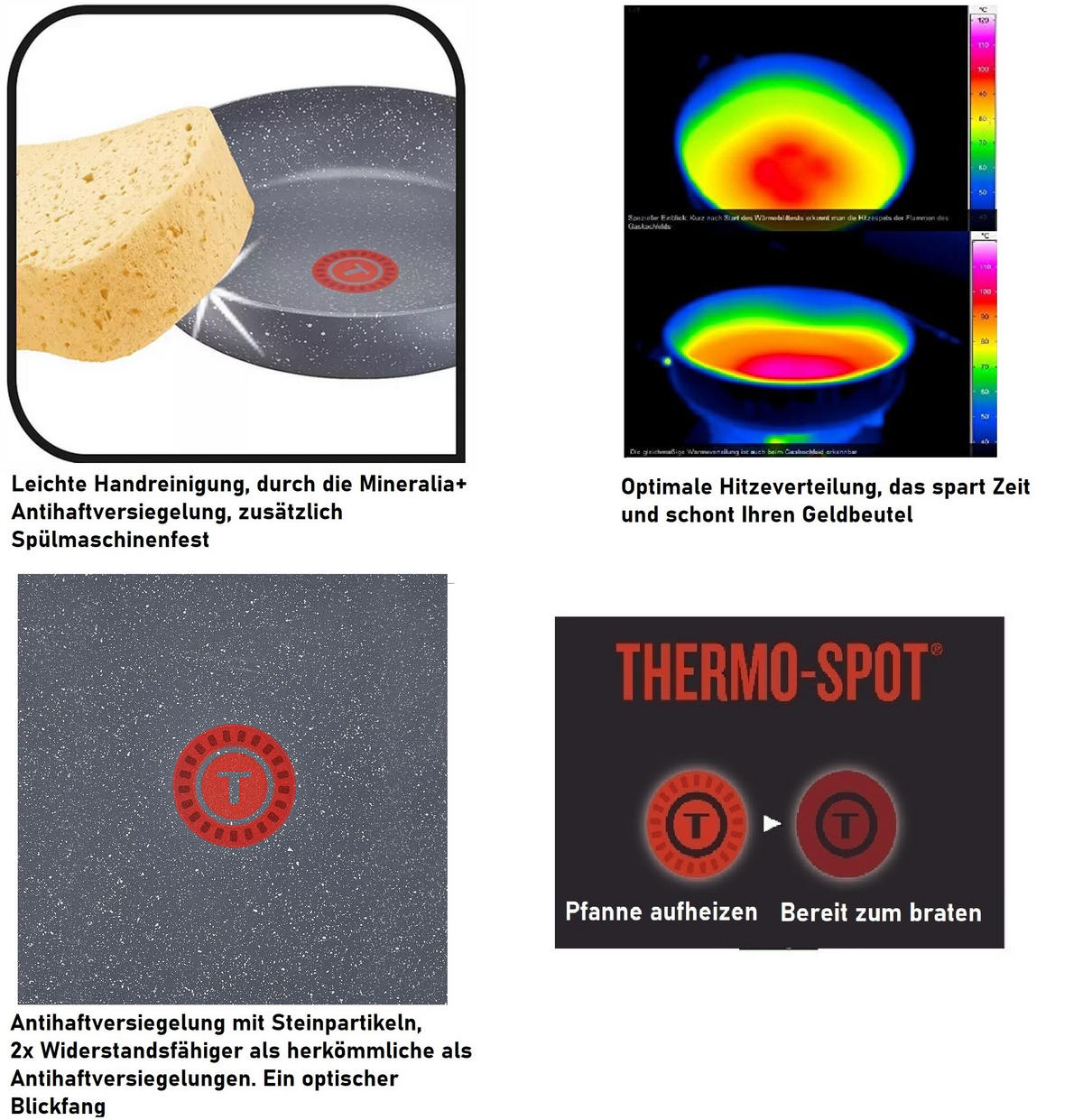 BRATPFANNE G13412 Cook Healthy Grau 30cm - Grau, Keramik/Metall (30cm) - Tefal