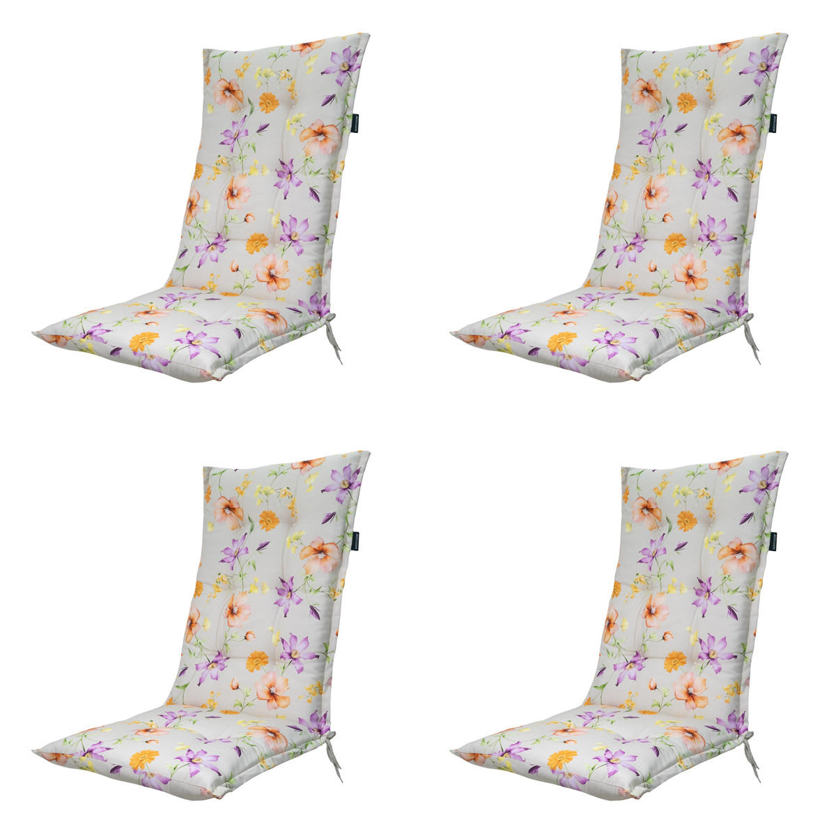 GARTENSTUHLKISSEN Florina 123/50 cm 4er-Set - Lila/Grau, Textil (50/7/123cm) - Madison