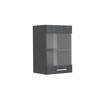 KÜCHENGLASSCHRANK R-Line Schwarz Beton 40 cm - Anthrazit/Schwarz, Holzwerkstoff (40/60/31cm) - Vicco