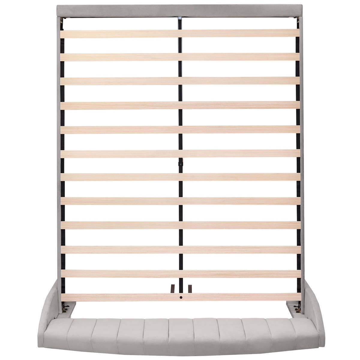 POLSTERBETT aus Samt 160x200 cm in Grau mit Lattenrost & Kopfteil - Grau, Textil (160/200cm) - Modfu