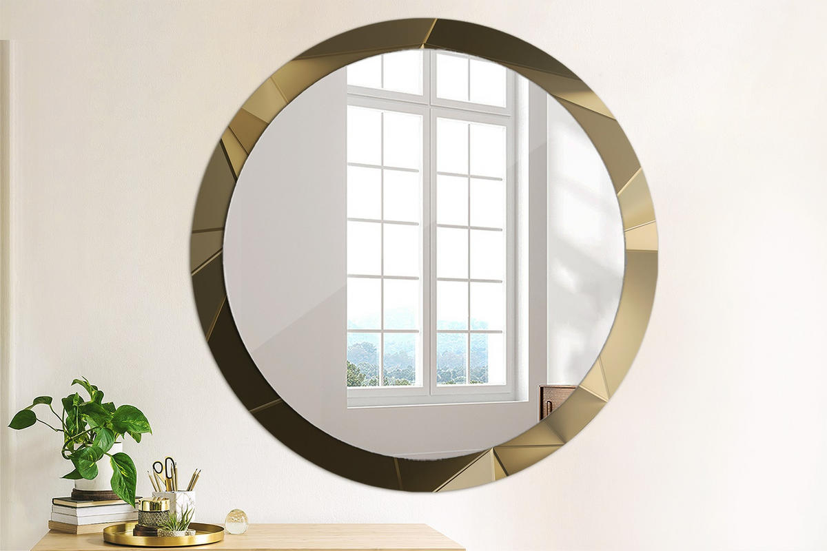 SPIEGEL Ø100 cm Rund mit Aufdruck - Beige, Glas (100/100/0.4cm) - TULUP
