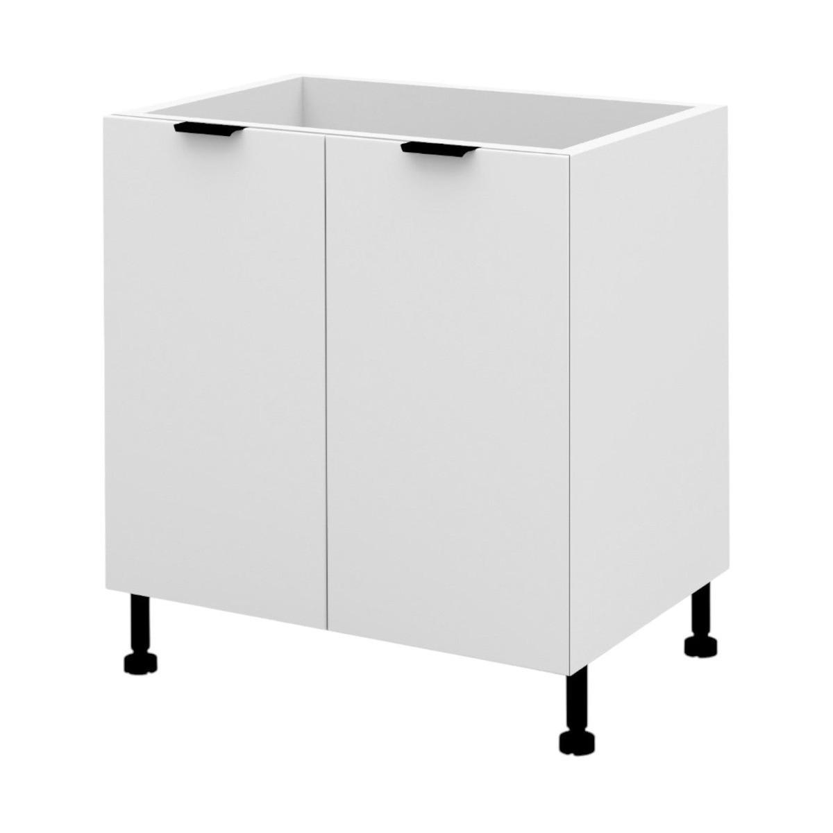 KÜCHENUNTERSCHRANK – 80 cm – D80 – Lunara – Weiß Matt - Weiß, Holzwerkstoff (80/72/52cm) - hi-markt