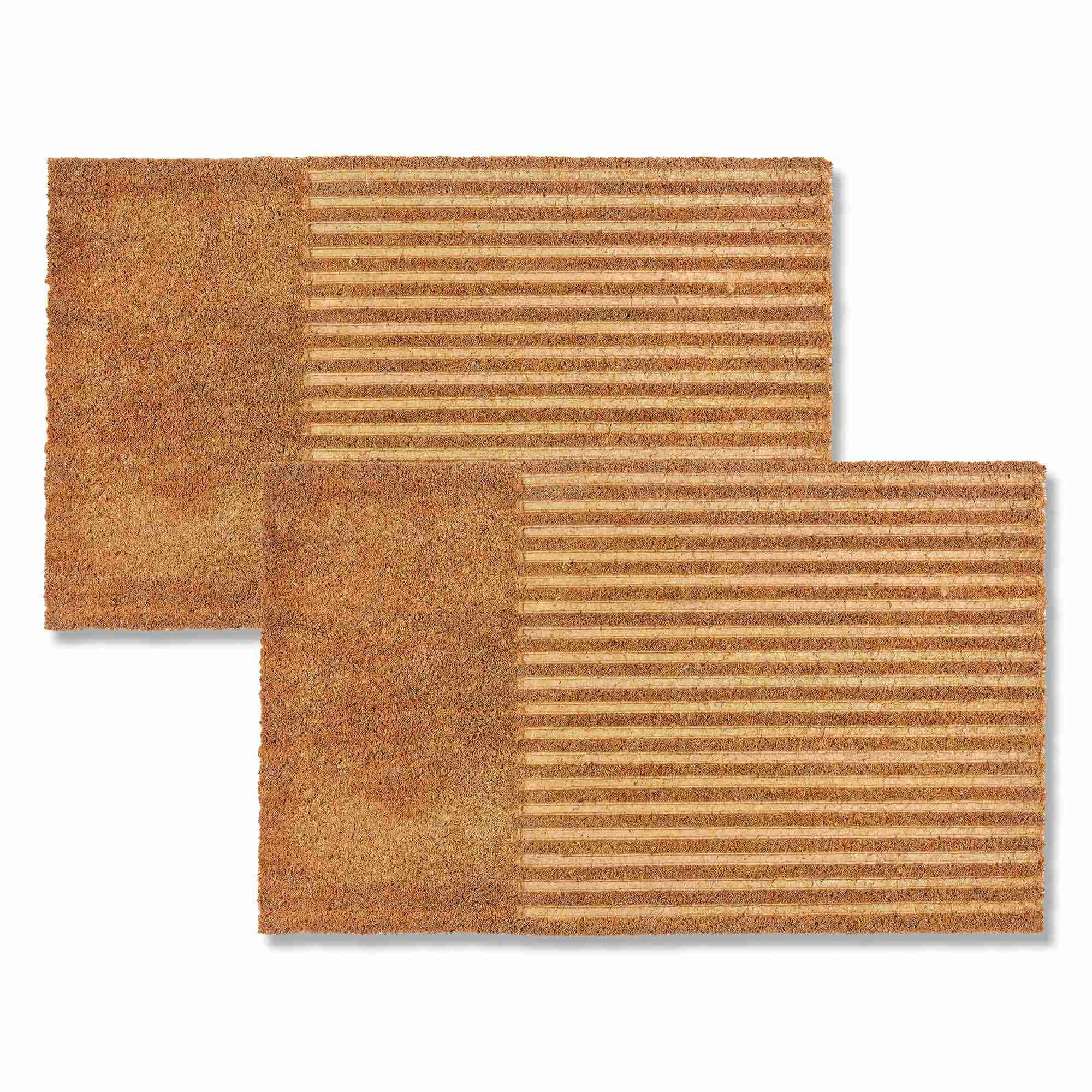 FUSSMATTE FÜR INNEN UND AUßEN COCO SHAPE 2ER SET - Beige, Textil (45/75cm) - Astra