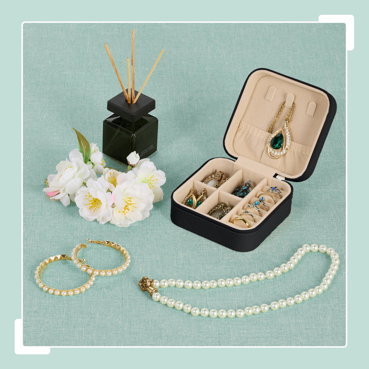 SCHMUCKKÄSTCHEN - Schwarz, Holzwerkstoff/Kunststoff (10/5/10cm) - Relaxdays