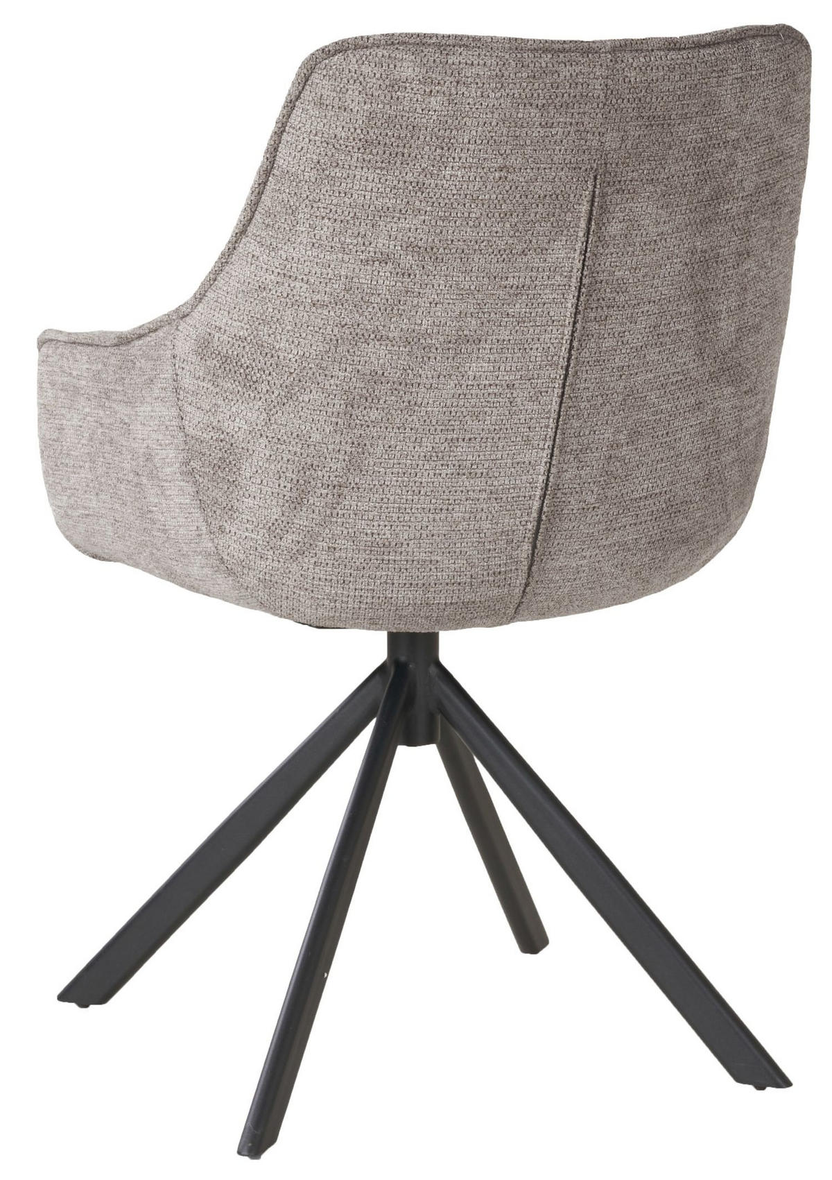 DININGSESSEL San Carlo - 4er Set - drehbar - hellgrau - Hellgrau/Schwarz, Textil/Metall (57/87/68cm) - bene living