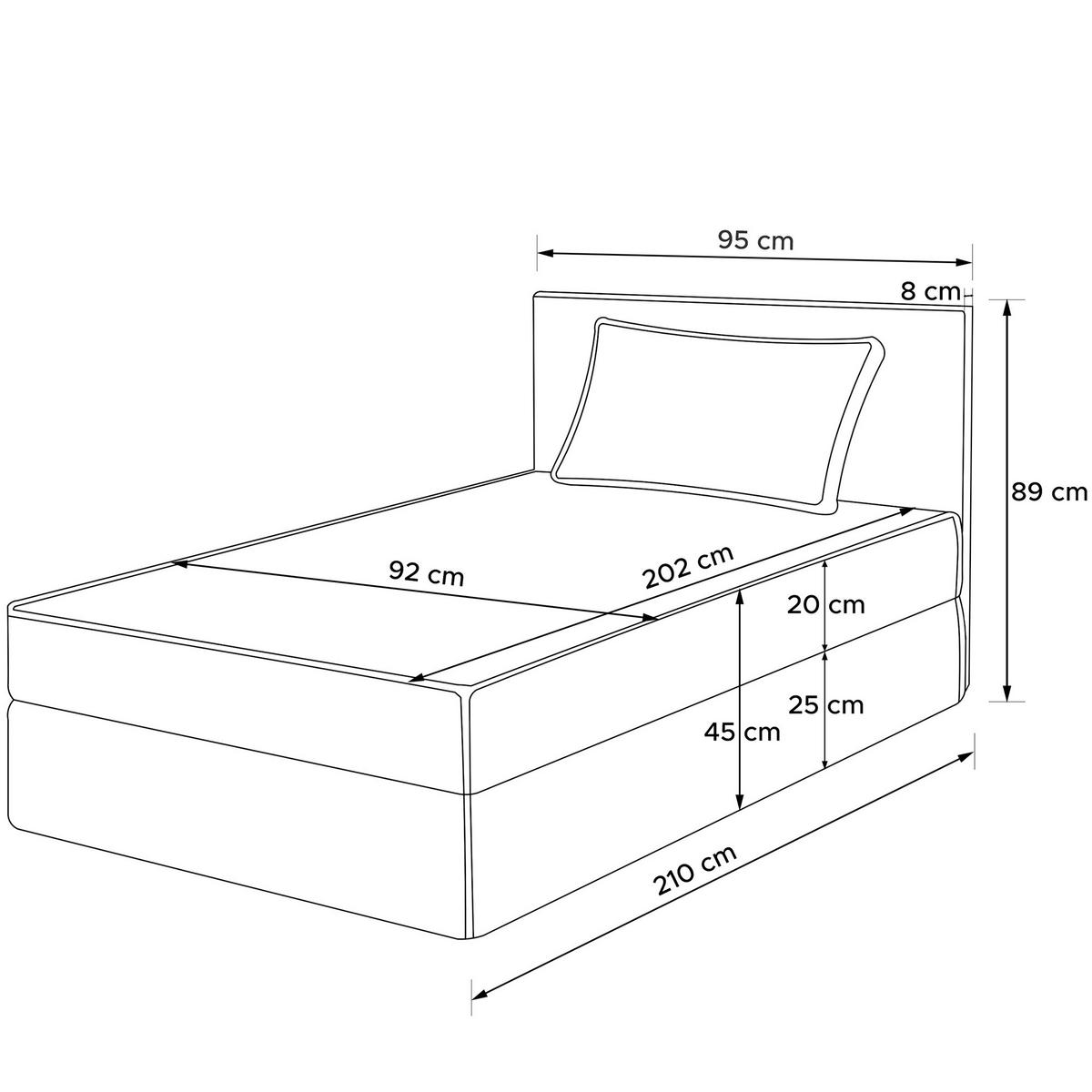 BOXSPRINGBETT ROTI Einzelbett, marineblau - Schwarz/Dunkelblau, Holz/Holzwerkstoff (90/200cm) - KONSIMO®