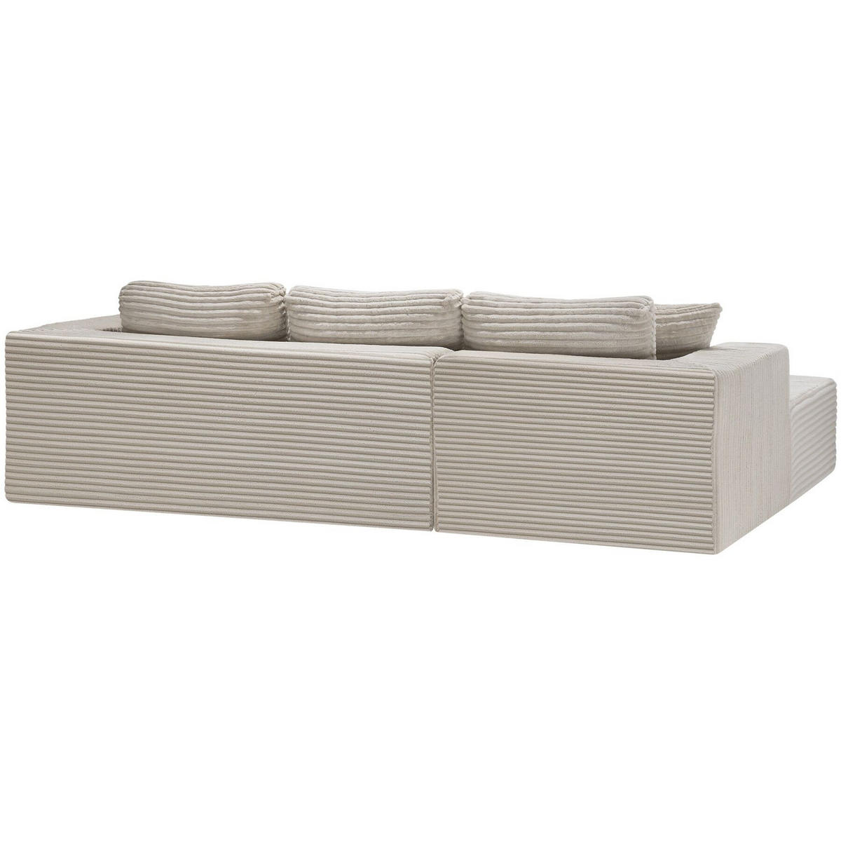 SOFA Relax, keine Montage, 250 cm Breite, Samtcord beige - Beige, Kunststoff/Textil (250/162cm) - tectake