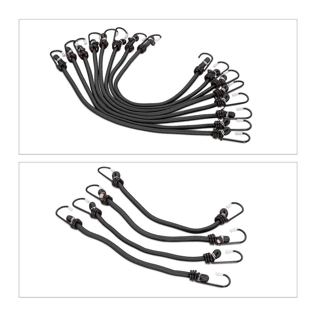 24XGUMIČKY - čierna, kov/plast (1.5/2.5/93cm) - Relaxdays