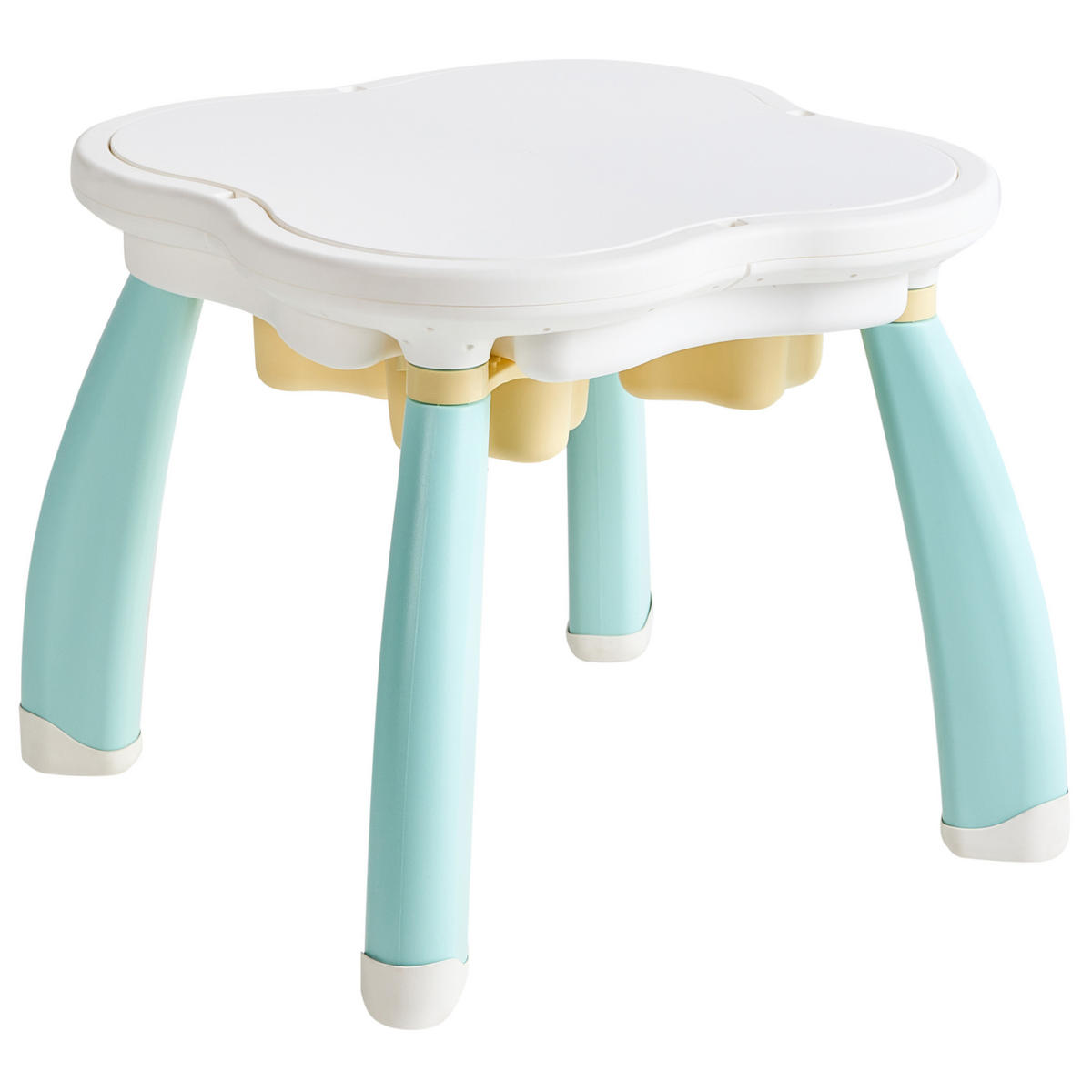 KINDERTISCH mit Stühlen Weiß/Blau Bunyan - Blau/Weiß, Kunststoff (65/55/65cm) - Beliani