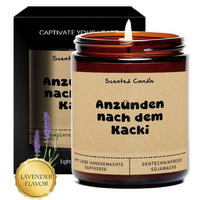 DUFTKERZE im Glas Lavendel Sojawachs - Braun, Paraffin (9cm)