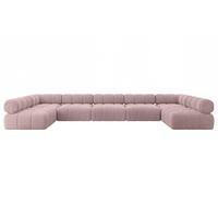 WOHNLANDSCHAFT modulares Sofa Garvo-U3 - 475x190x70 cm Rosa Cord - Rosa, Holzwerkstoff/Textil (475/70/190cm) - ALTDECOR