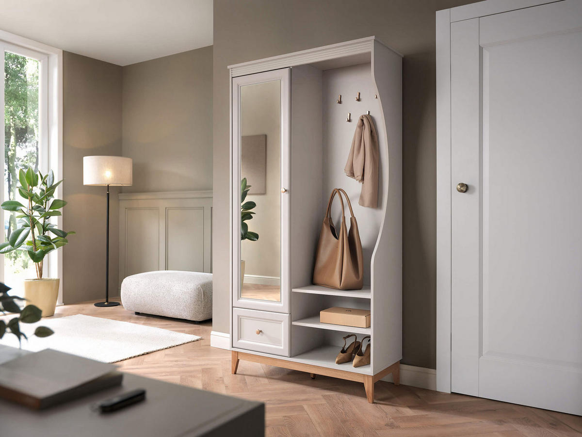 GARDEROBEN-SET Windsor - Kaschmir/Naturfarben, Holz/Holzwerkstoff (100/193/41cm) - MIRJAN24