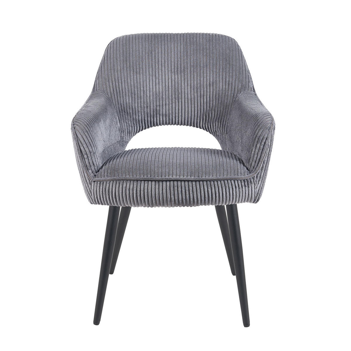ESSZIMMERSTUHL Mika-Runa - Schwarz/Grau, Textil/Metall (60/87/65cm) - DUBI Möbel