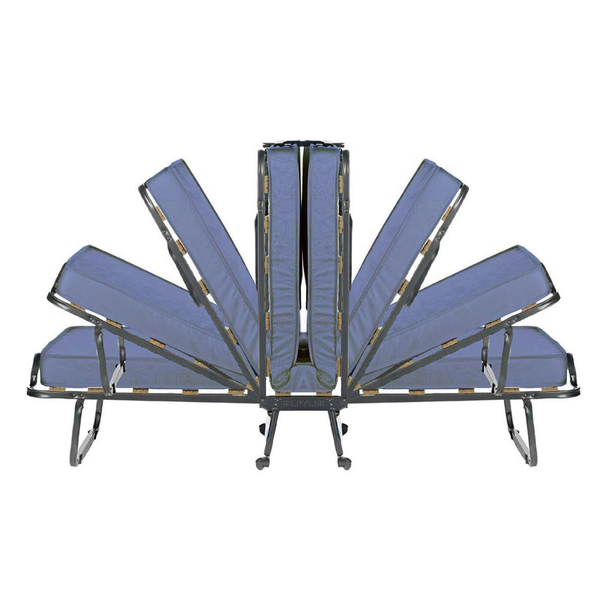 KLAPPBETT mit Matratze 80x190 - Blau, Metall (80/190cm) - Talamo Italia