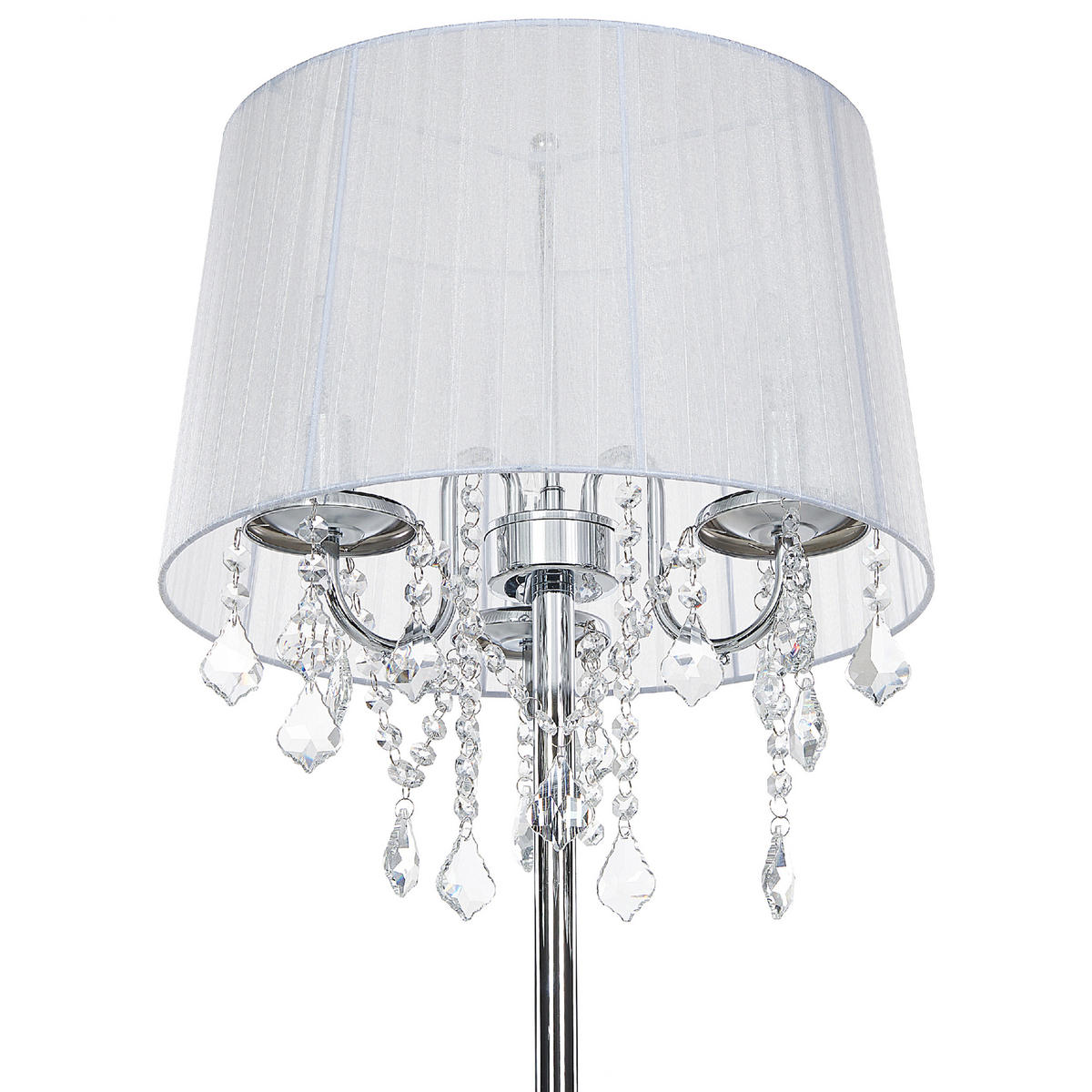 STEHLAMPE Evans 40/40/165 cm - Silberfarben, Metall (40/40/165cm) - Beliani