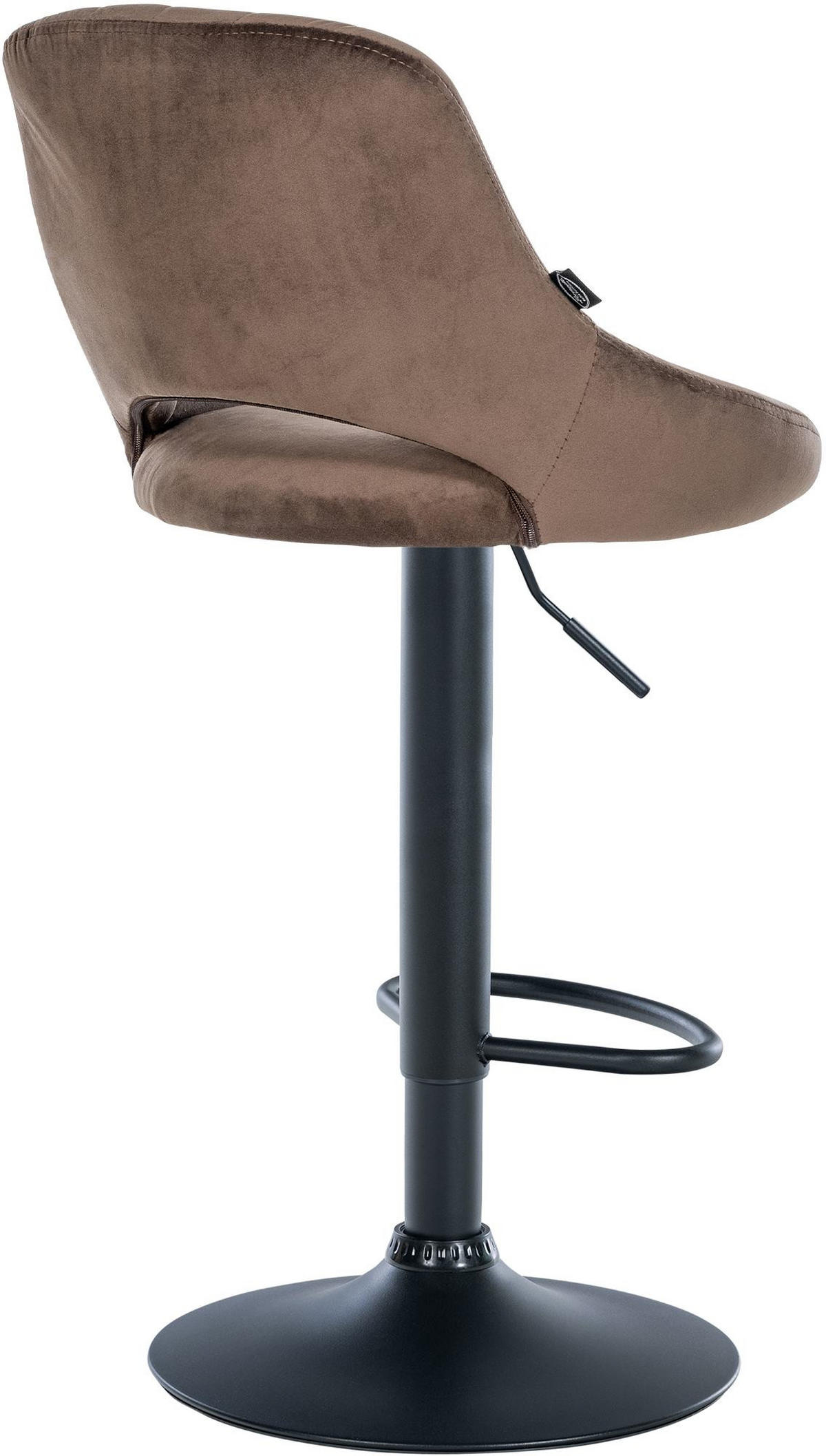 BARHOCKER 2er Set Samt braun - Schwarz/Braun, Textil (47/85/48cm) - CLP