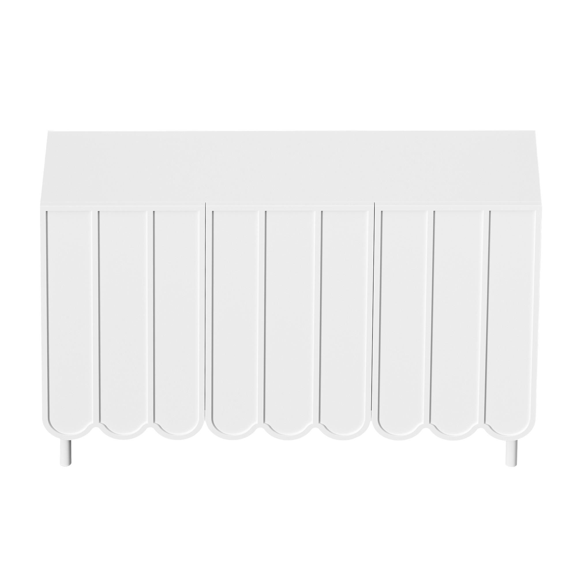 SIDEBOARD mit 3 Türen & 3 Schubladen, Weiß & Holzoptik, 160 x 40 x 80 cm - Weiß, Holzwerkstoff/Metall (120/80/35cm) - Urban Meuble