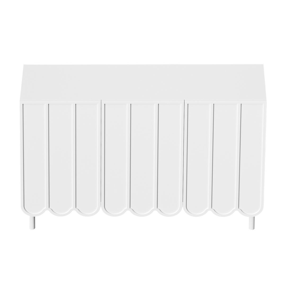 SIDEBOARD mit 3 Türen & 3 Schubladen, Weiß & Holzoptik, 160 x 40 x 80 cm - Weiß, Holzwerkstoff/Metall (120/80/35cm) - Urban Meuble