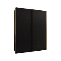 SCHWEBETÜRENSCHRANK 245,5/190/64 2-türig - Goldfarben/Schwarz, Holz/Metall (190/245/64cm) - Abiks Möbel