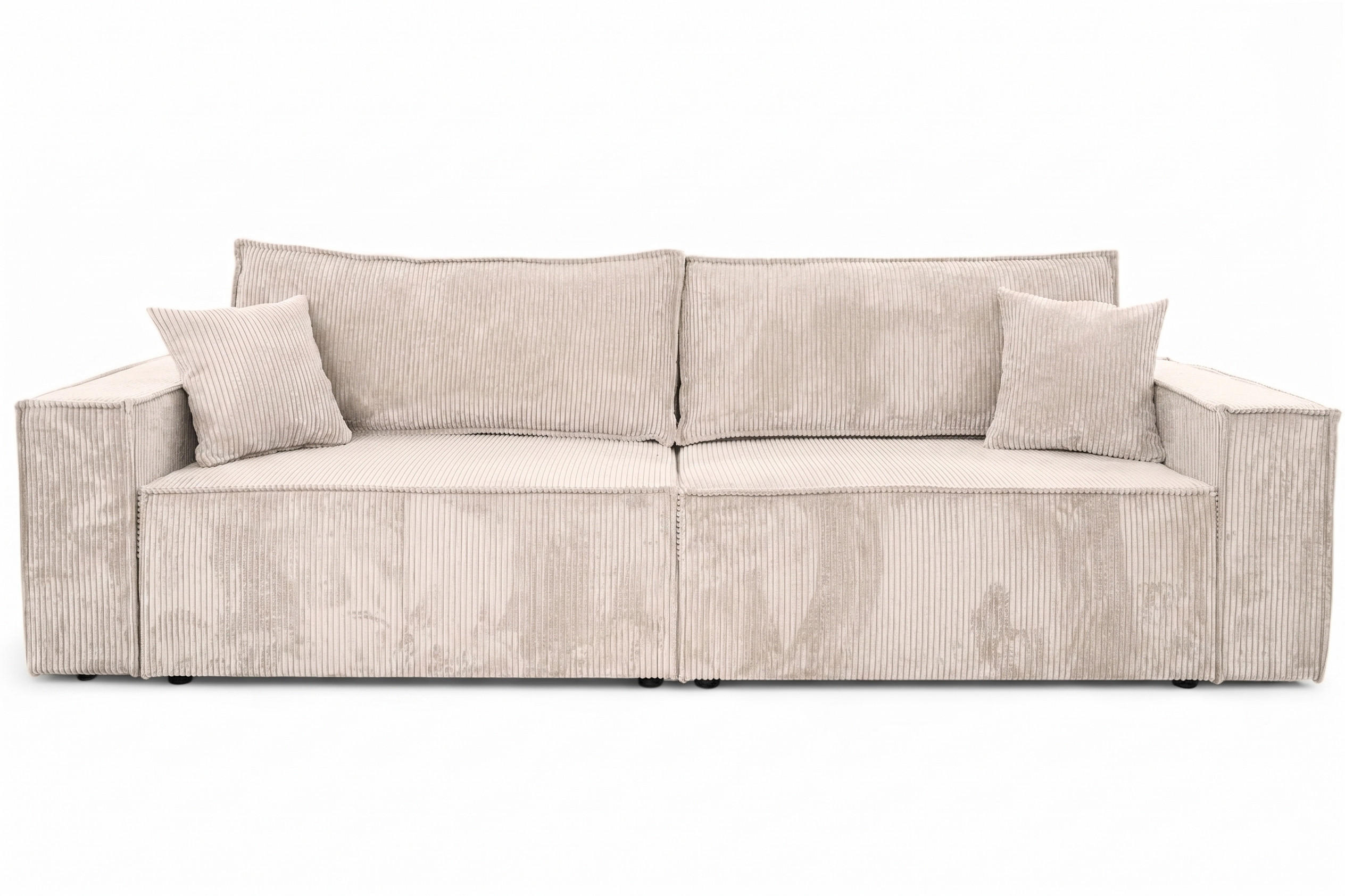 SOFA Mit Schlaffunktion Und Bettkasten, Cordstoff Poso, Beige, BEST SCORNER - Creme, Holz (245/83/90cm) - Kaiser Möbel