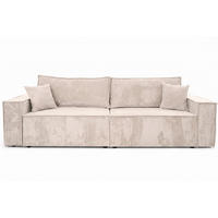SOFA Mit Schlaffunktion Und Bettkasten, Cordstoff Poso, Beige, BEST SCORNER - Creme, Holz (245/83/90cm) - Kaiser Möbel
