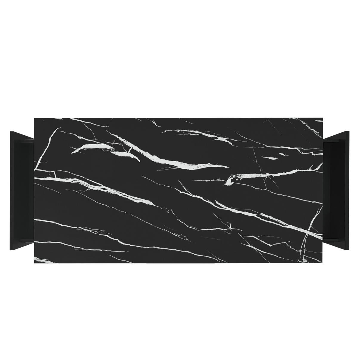 TV-ELEMENT mit Couchtisch - Schrankkombination 2er-Set in Schwarz und Gold - Schwarz, Holzwerkstoff (100/40/50cm) - OKWISH