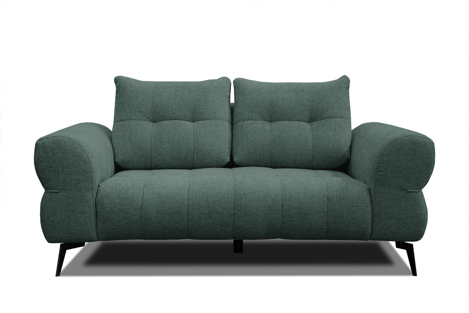 SOFA SALVINI 2-Sitzer, smaragdgrün - Smaragdgrün/Schwarz, Holzwerkstoff/Textil (176/88/99cm) - Courtois Laville
