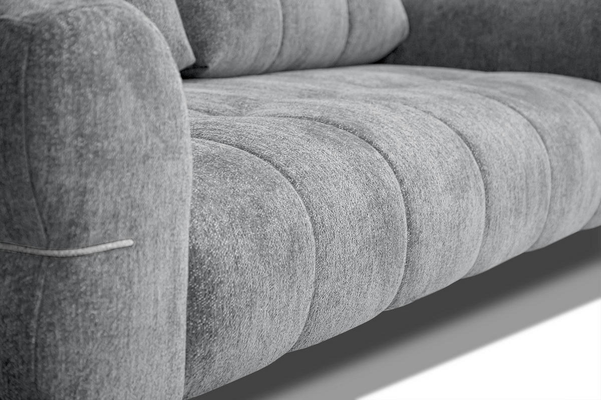 SOFA SALVINI 3-Sitzer, grau - Schwarz/Grau, Holzwerkstoff/Textil (176/88/99cm) - Courtois Laville