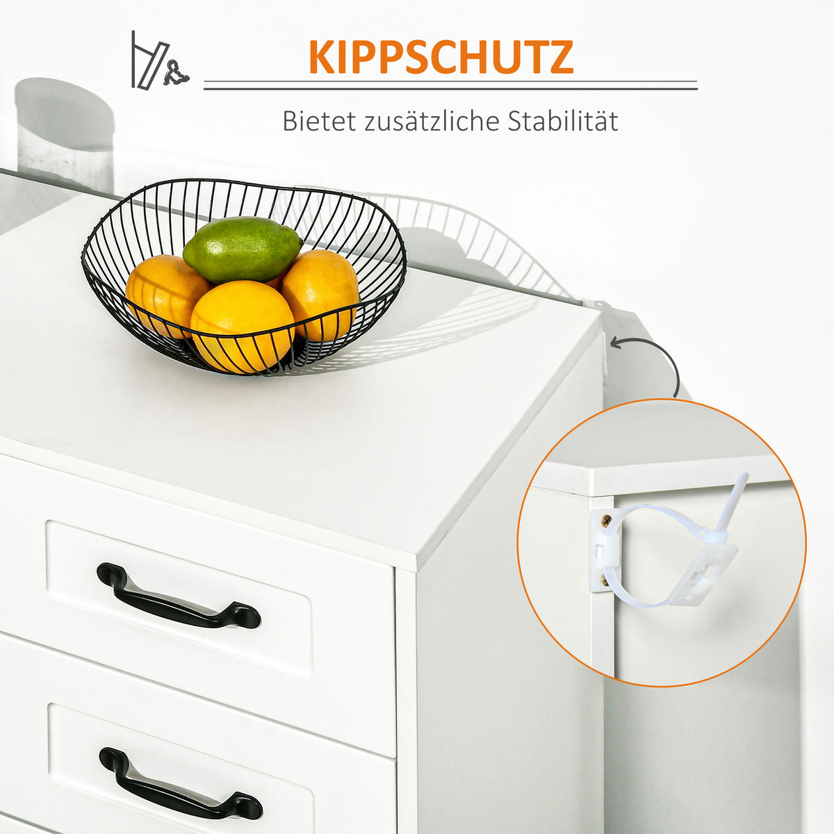 BEISTELLSCHRANK, Spanplatte, Weiß, 105 x 40 x 76 cm - Weiß, Holzwerkstoff (40/76/105cm) - HOMCOM