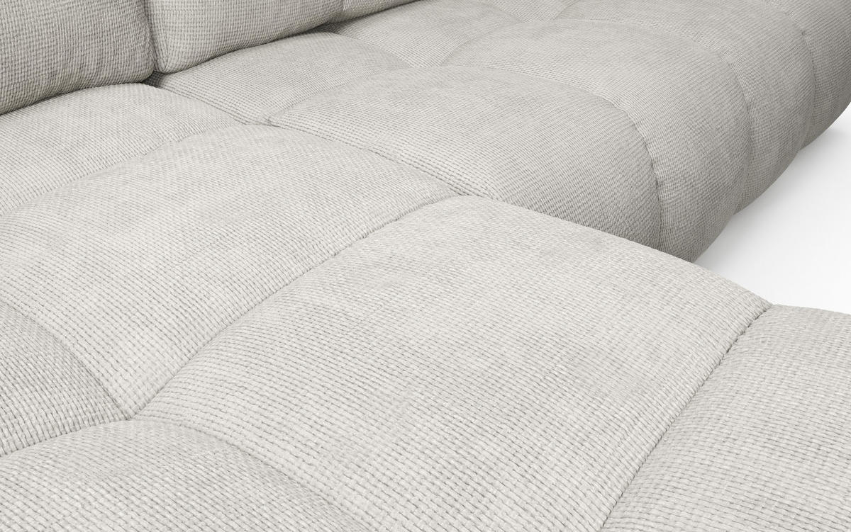 ECKSOFA DUCA L-S Hellgrau Chenille mit Schlaffunktion - Hellgrau, Holz (266.5/266.5cm) - MASSENO