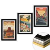 WANDBILDER 3er-Set - 20x30 cm Schwarzer Rahmen - Landschaften natürlicher Städte - Schwarz, Kunststoff (20/30cm) - ArtPrintCave