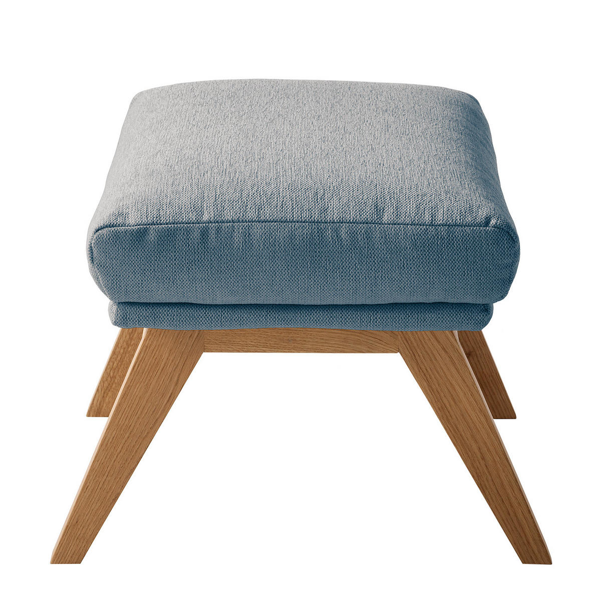POLSTERHOCKER - Blau/Eichefarben, Eichenholz/Textil (54/41/41cm) - home24