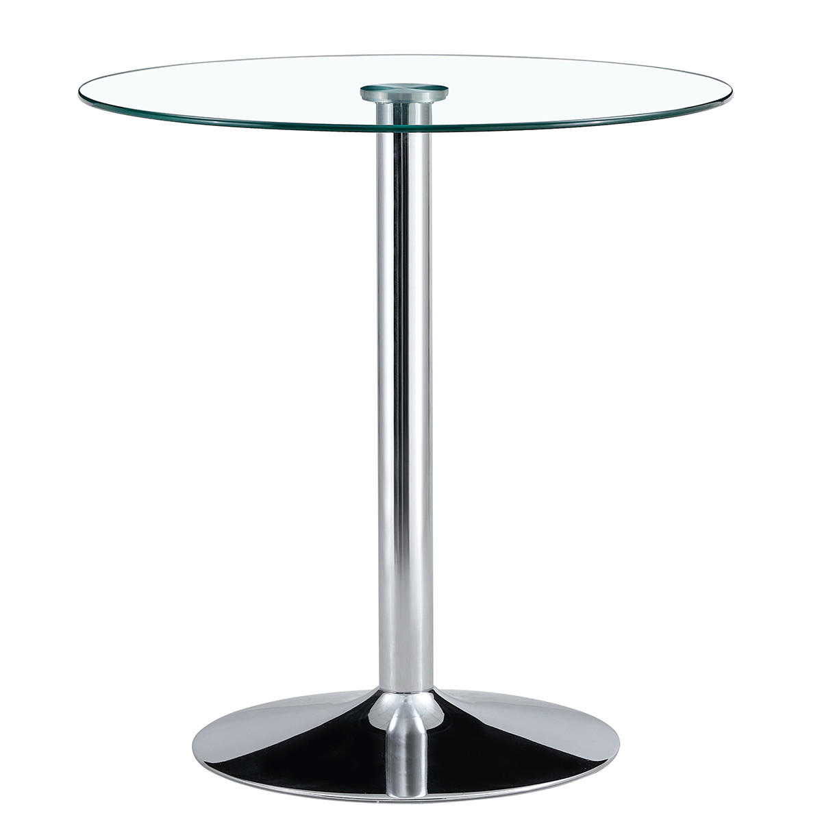 BARTISCH Ø 89 cm in Glas & Silber - Transparent, Glas (89/89/92cm) - Urban Meuble