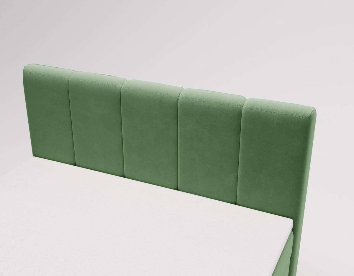 BOXBETT Berg Mit Matratze, Stoff Komodo Grün 180x200 cm - Grün, Holz (180/200cm) - Kaiser Möbel