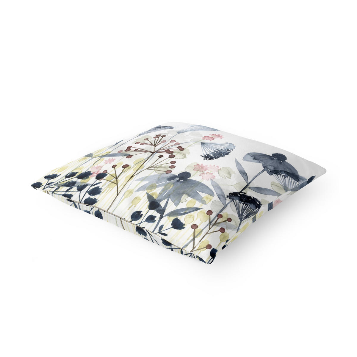 KISSENBEZUG Wildblumen Aquarell I 40/40 cm - Weiß, Textil (40/40cm) - Bilderwelten