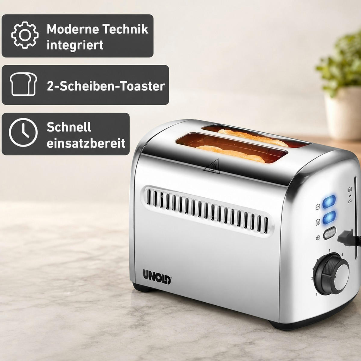TOASTER Retro - Silberfarben, Metall (35.5/52.8/41.5cm) - Westfalia