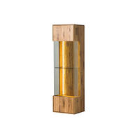 HÄNGEVITRINE Wildeiche 37x32x130 natur geölt WIEN #232 - Naturfarben, Holz (37/130/32cm) - Massivmoebel24
